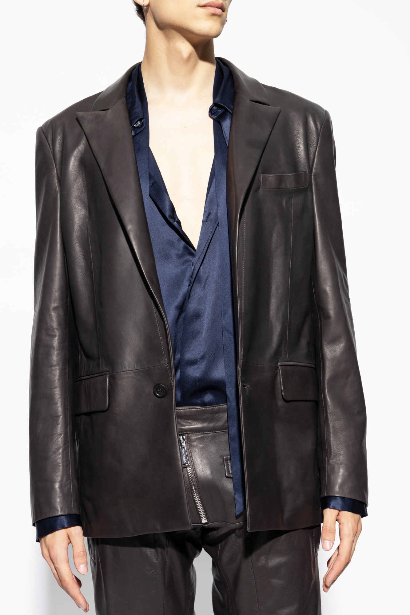 Dsquared2 Leather blazer | Men's Clothing | rapha logo printed t